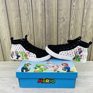 2020 Nintendo Super Mario Kid's Size 4 Casual Shoes Black Sneakers